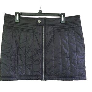 Athleta Toasty Buns Mini Skirt Women's Size 14 Black Quilted Puffer Insulated